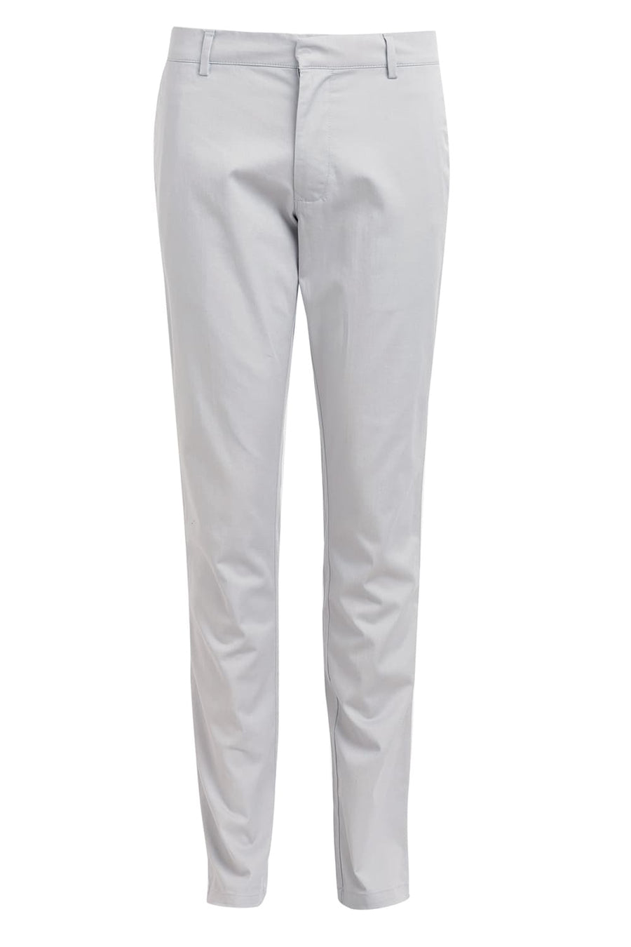 BASICS TAPERED FIT MOON RCK GREY COTTON STRETCH DOBBY TROUSER
