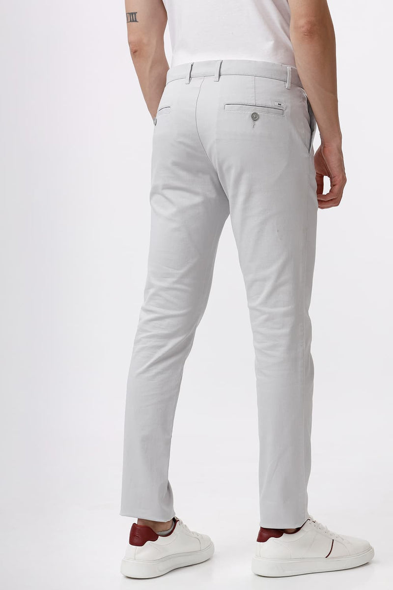 TAPERED FIT COTTON STRETCH DOBBY TROUSER