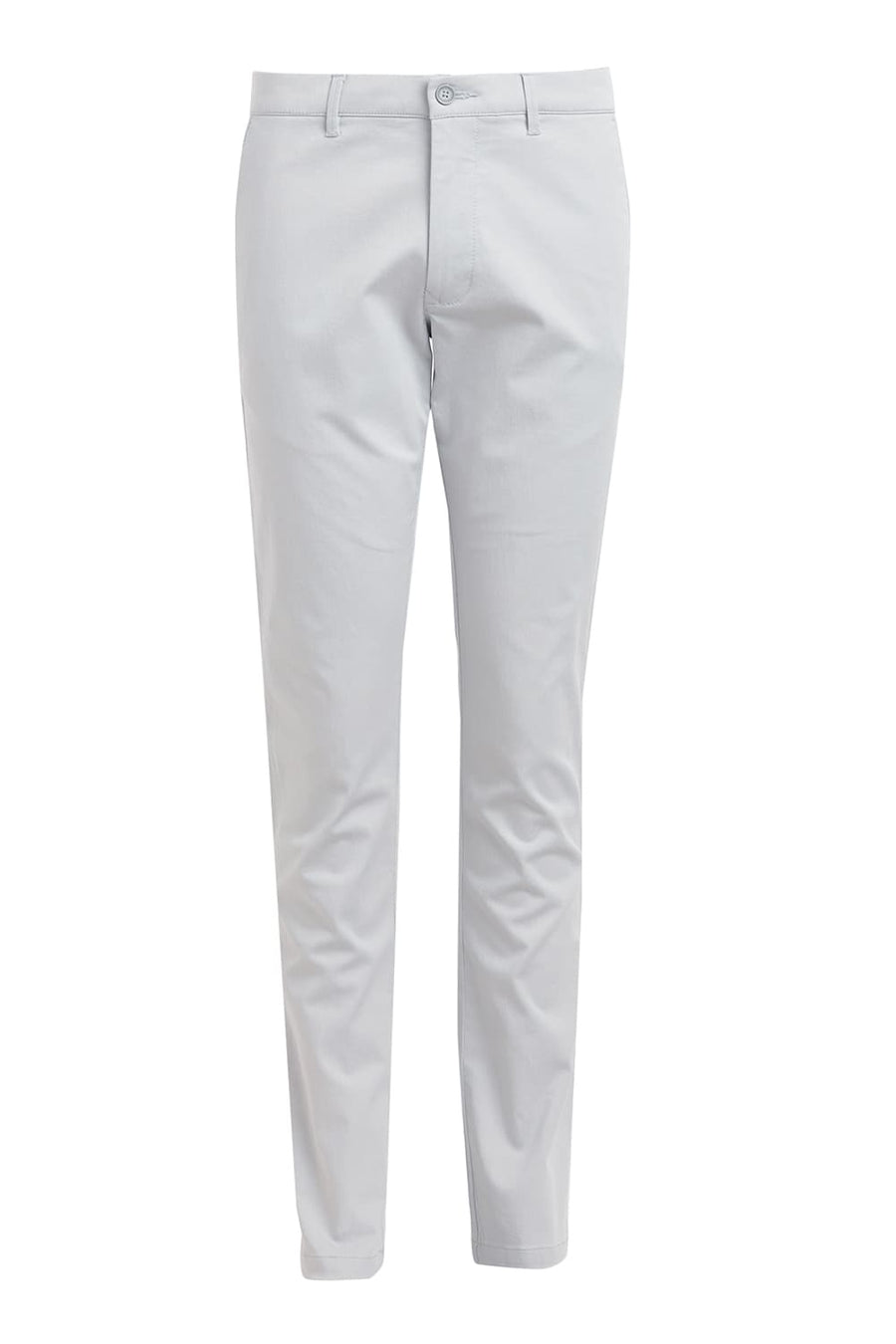 BASICS TAPERED FIT GLACIER GREY COTTON STRETCH DOBBY TROUSER