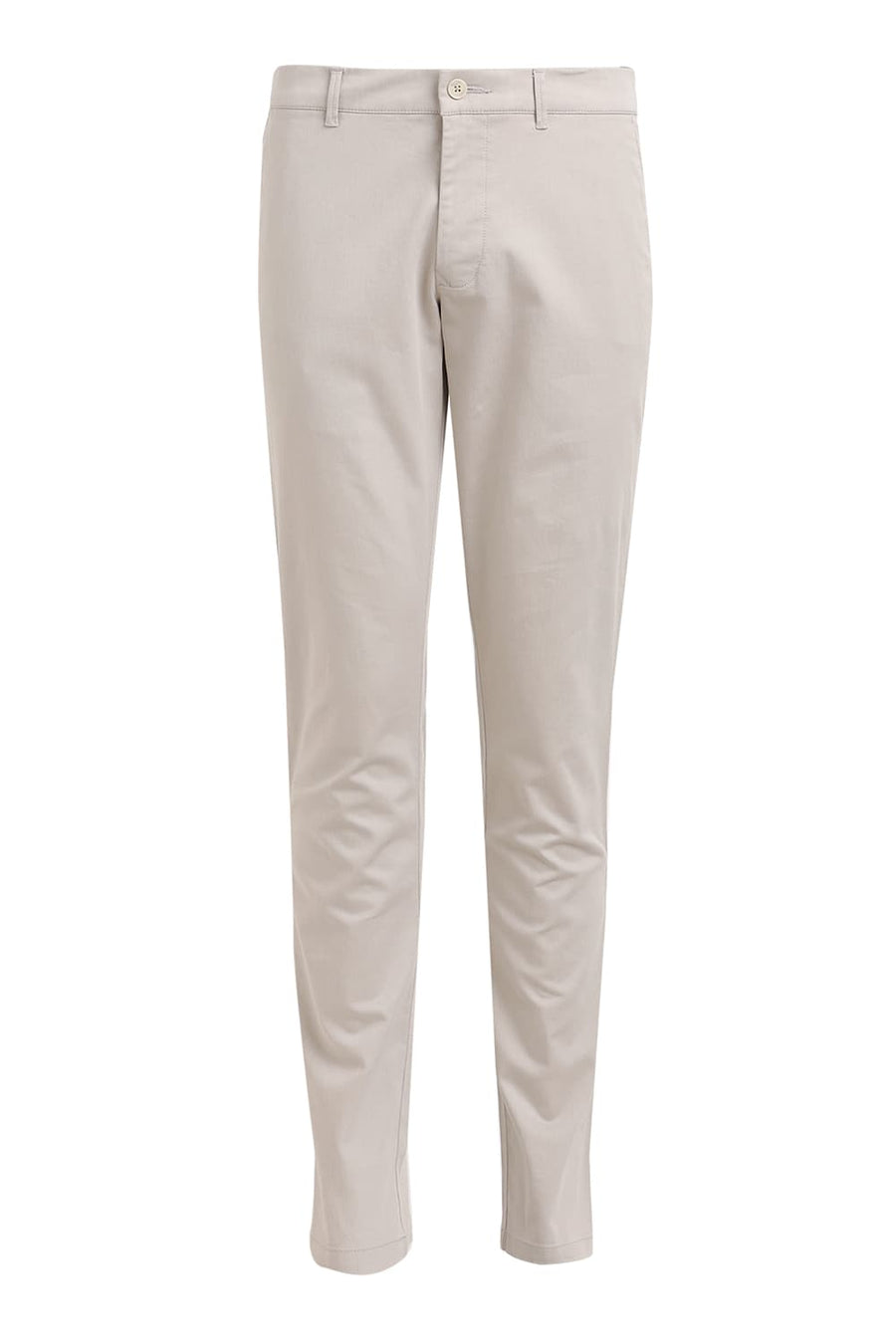 BASICS TAPERED FIT COBBLE STONE BEIGE COTTON STRETCH DOBBY TROUSER