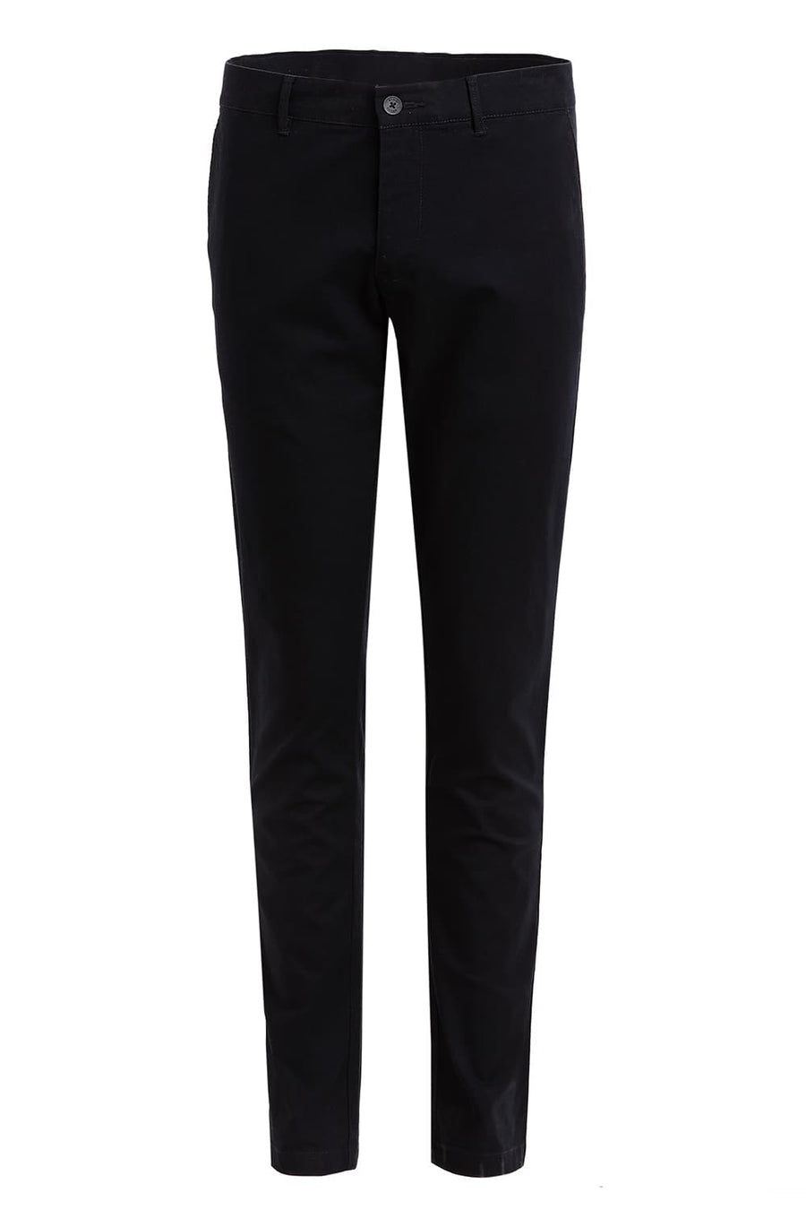 BASICS TAPERED FIT BLUE NIGHT NAVY COTTON STRETCH DOBBY TROUSER