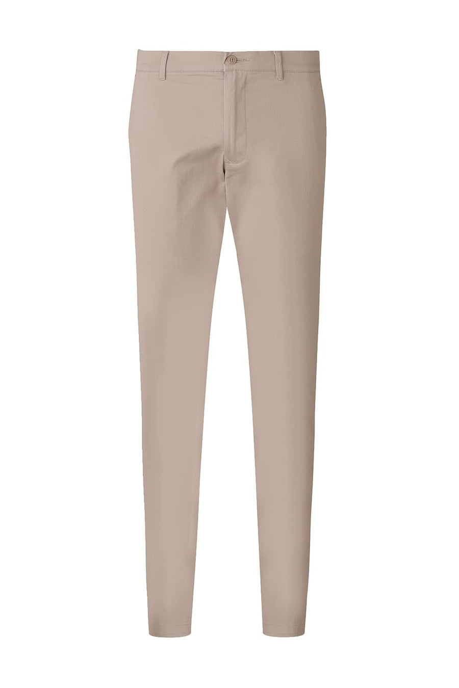 BASICS TAPERED FIT HUMUS BROWN COTTON STRETCH DOBBY TROUSER