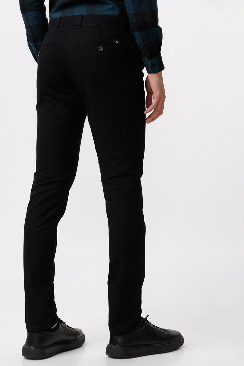 TAPERED FIT COTTON STRETCH DOBBY TROUSER