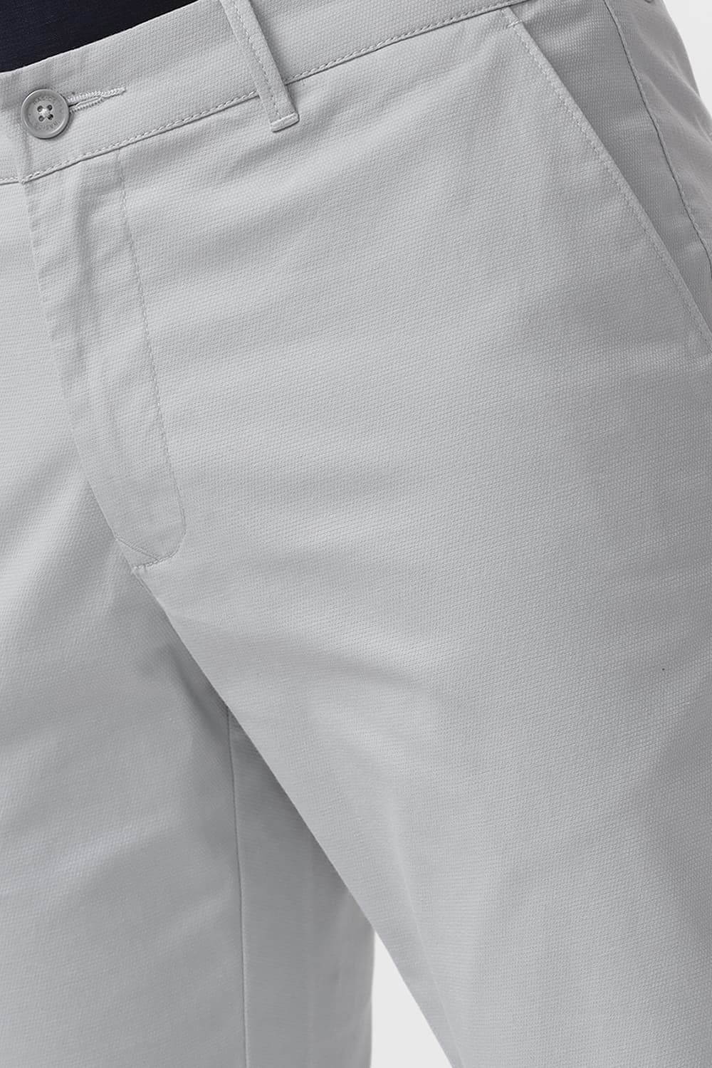 TAPERED FIT COTTON STRETCH DOBBY TROUSER