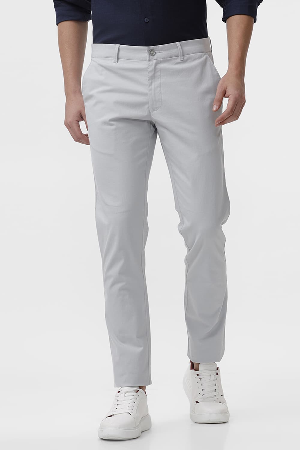 TAPERED FIT COTTON STRETCH DOBBY TROUSER