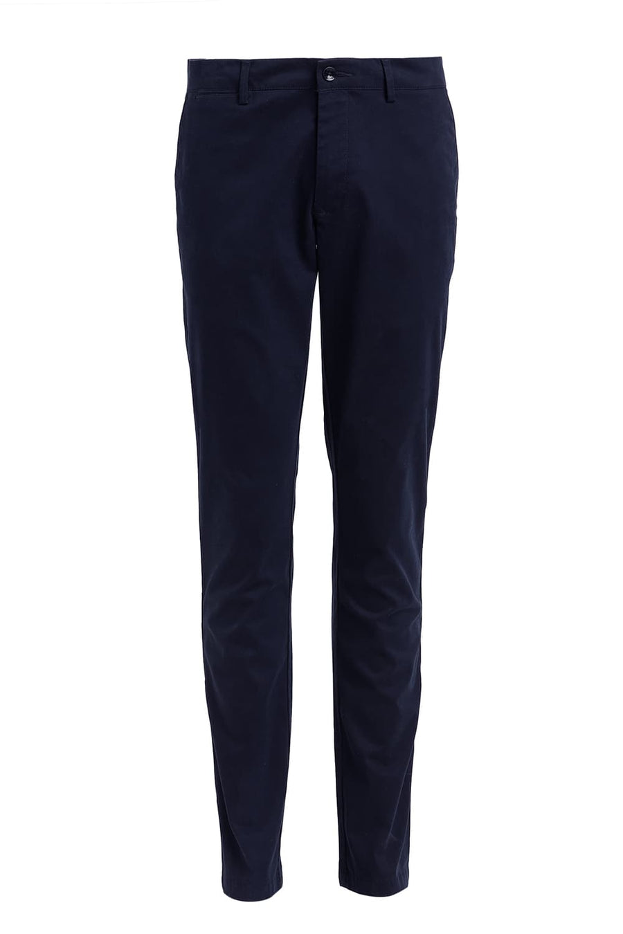 BASICS TAPERED FIT SALUTE NAVY COTTON STRETCH DOBBY TROUSER