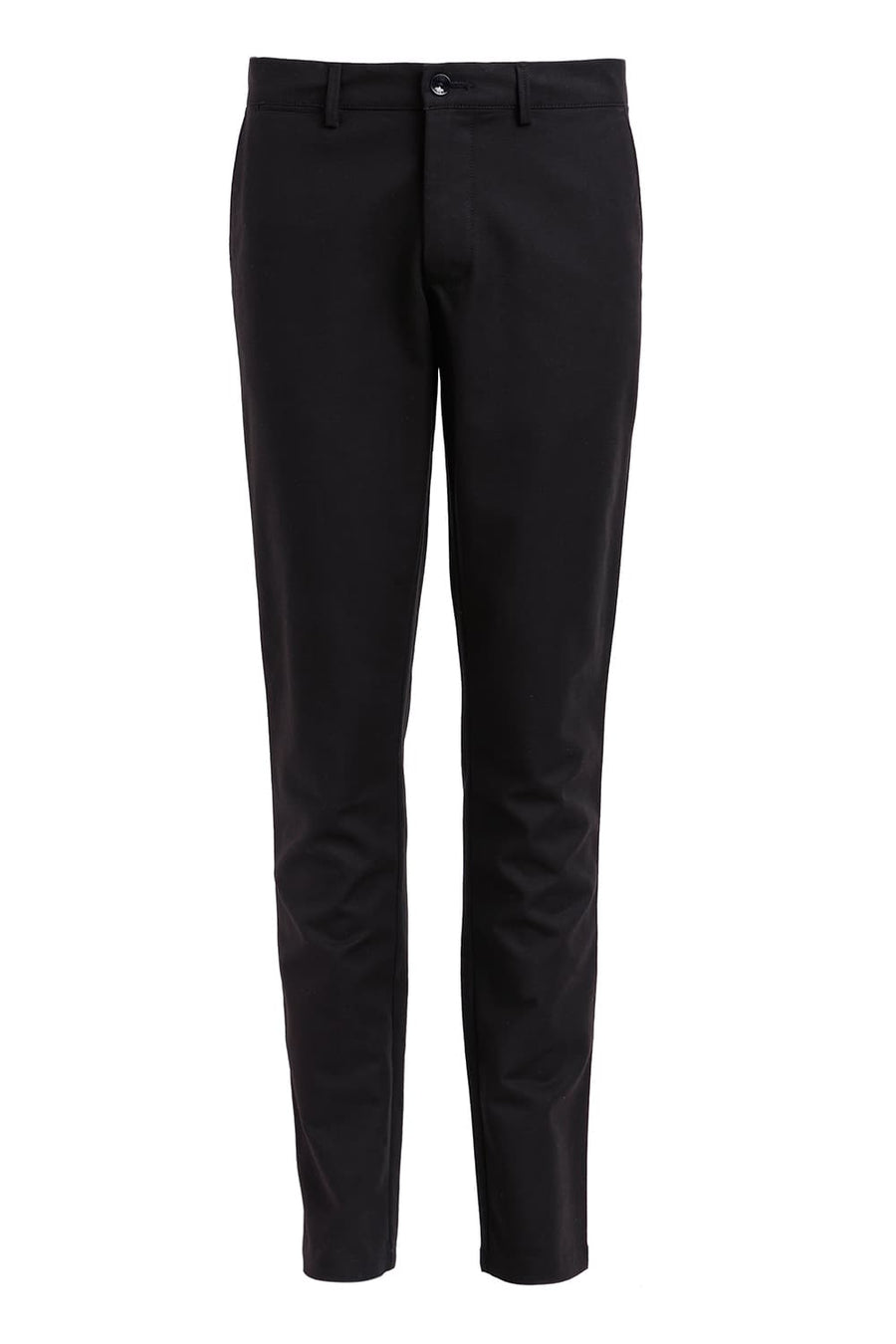 BASICS TAPERED FIT PHANTOM BLACK COTTON STRETCH DOBBY TROUSER