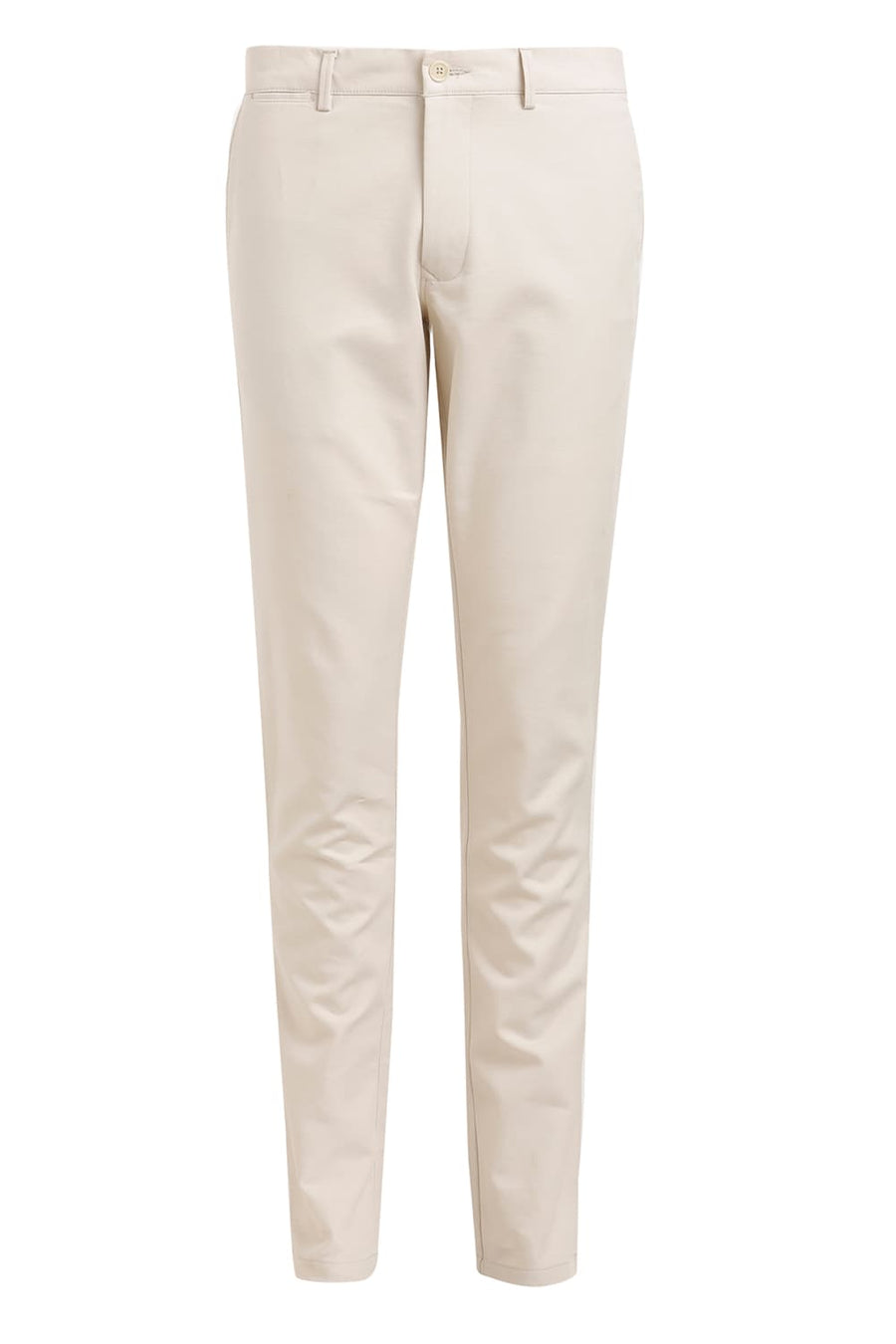 BASICS TAPERED FIT WHITE SWAN ECRU COTTON STRETCH DOBBY TROUSER