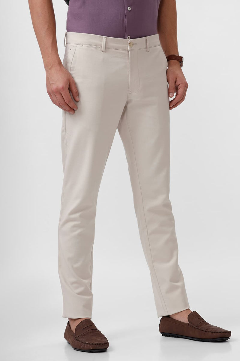 TAPERED FIT COTTON STRETCH DOBBY TROUSER