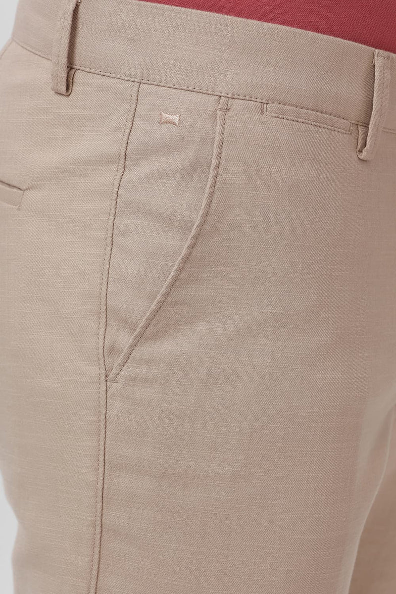 TAPERED FIT COTTON STRETCH DOBBY TROUSER