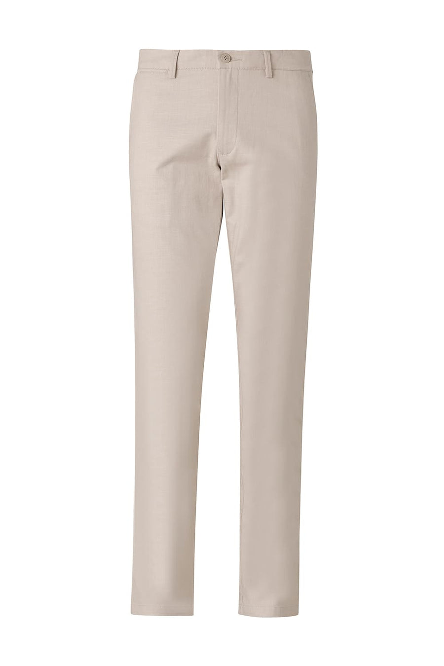 BASICS TAPERED FIT CROISSANT KHAKI COTTON STRETCH DOBBY TROUSER
