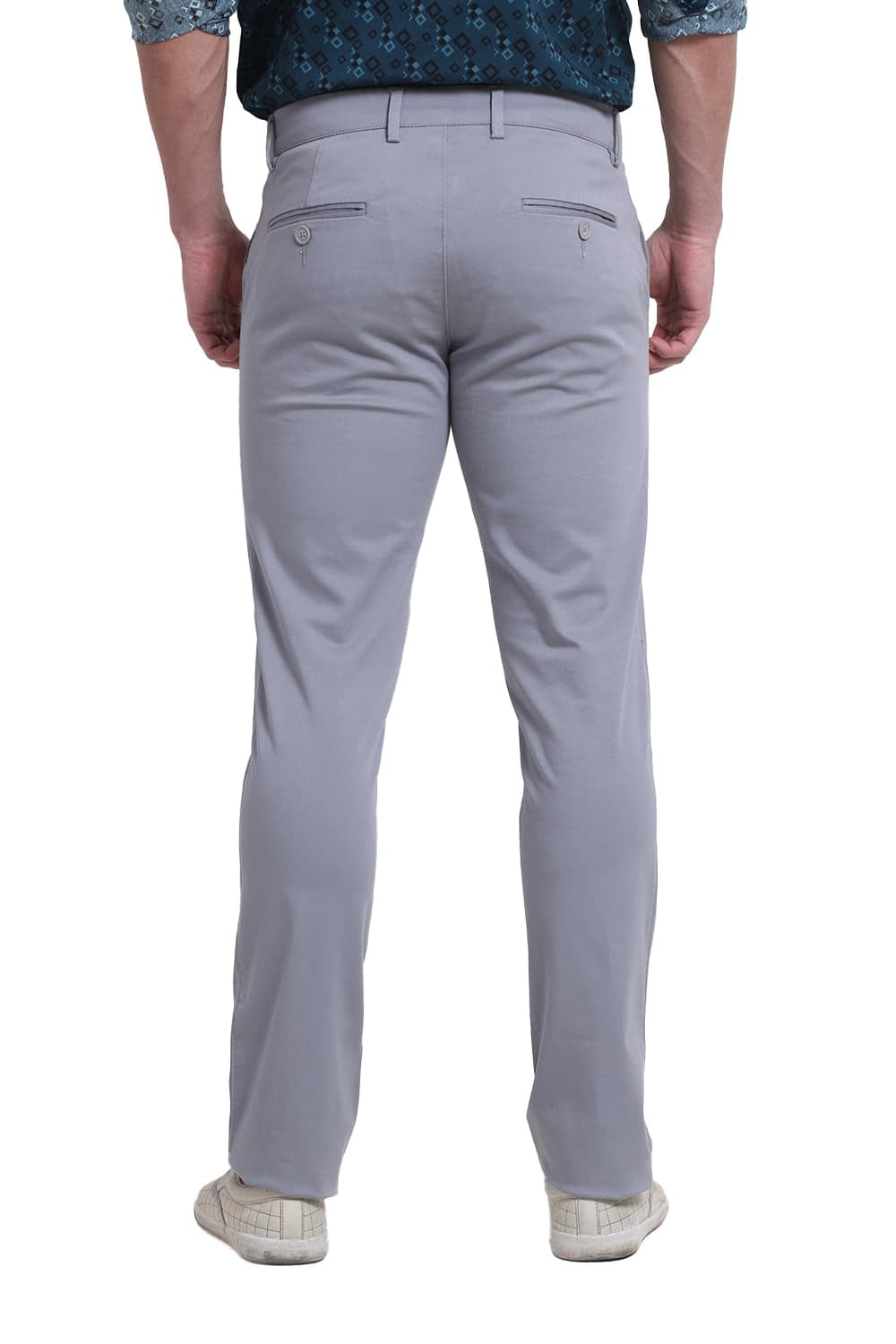 TAPERED FIT COTTON STRETCH DOBBY TROUSER