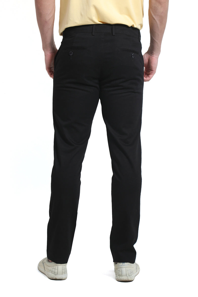 TAPERED FIT COTTON STRETCH DOBBY TROUSER