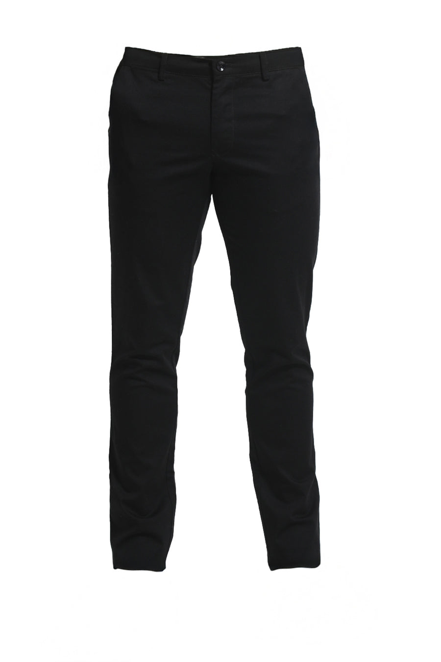 BASICS TAPERED FIT AFTER DARK BLACK COTTON STRETCH DOBBY TROUSER
