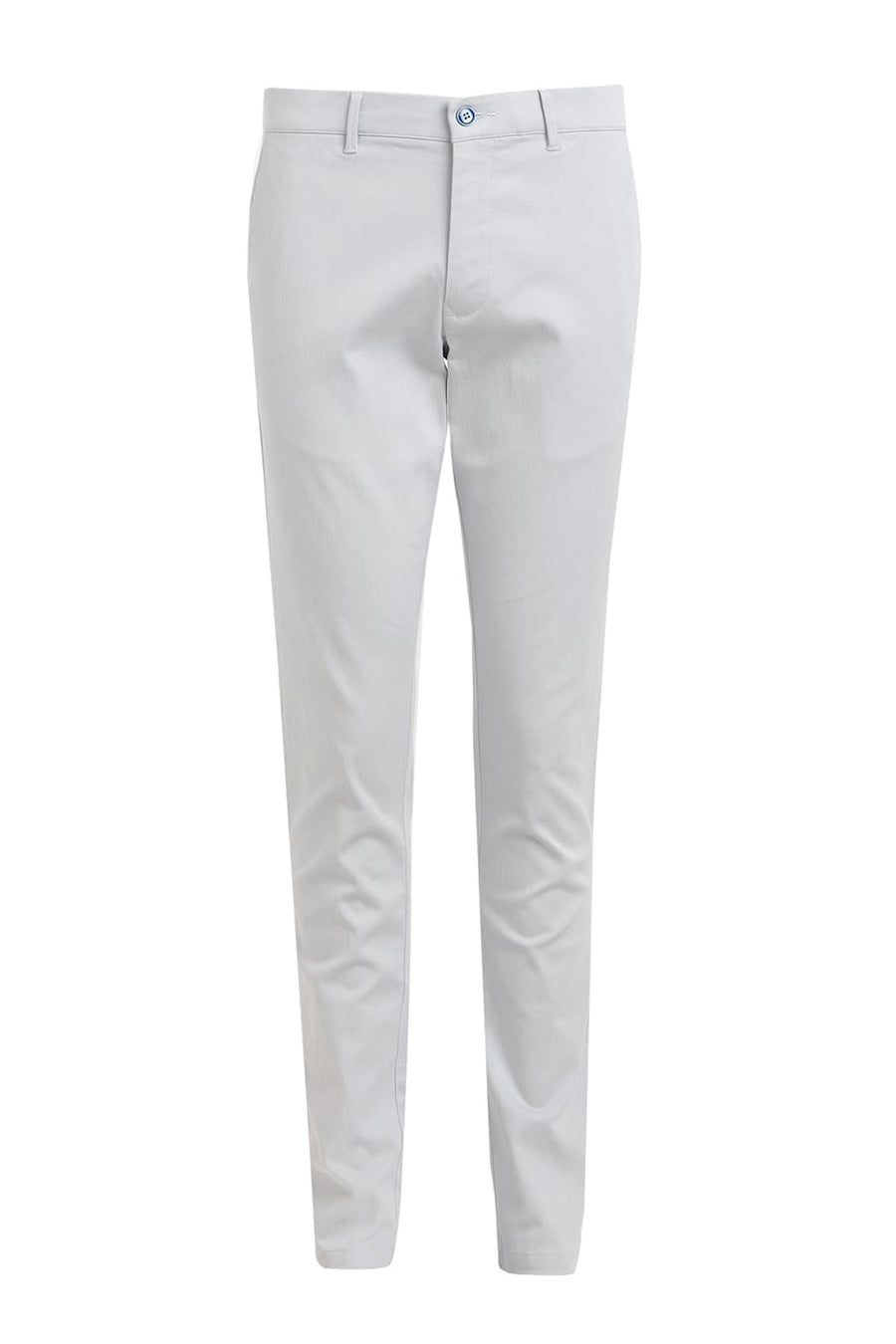 BASICS TAPERED FIT PEARL BLUE COTTON STRETCH DOBBY TROUSER
