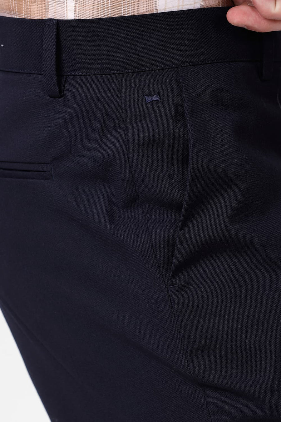 BASICS DRIFT FIT CARBON NAVY CATONIC POLY VISCOSE TWILL TROUSER