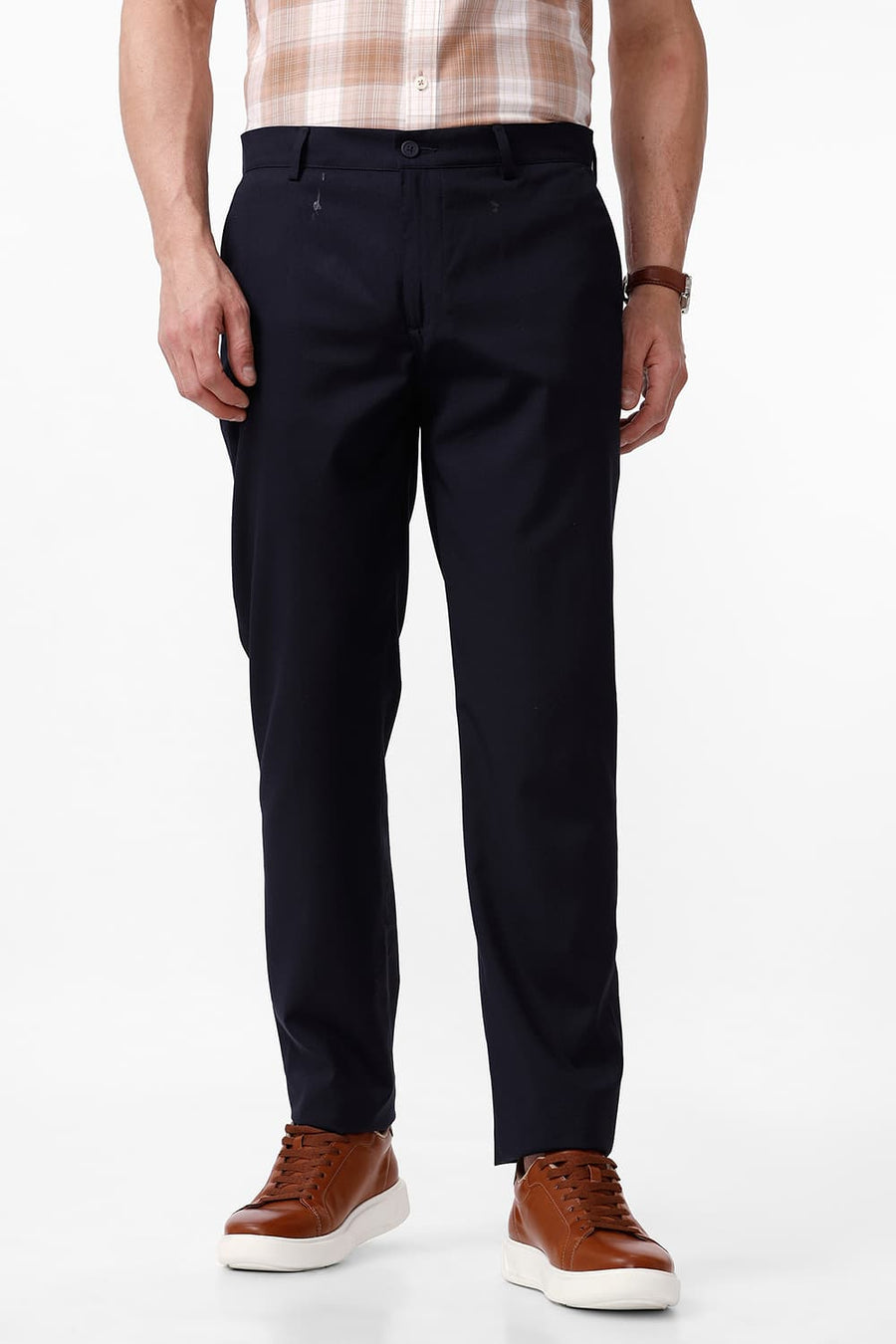 BASICS DRIFT FIT CARBON NAVY CATONIC POLY VISCOSE TWILL TROUSER