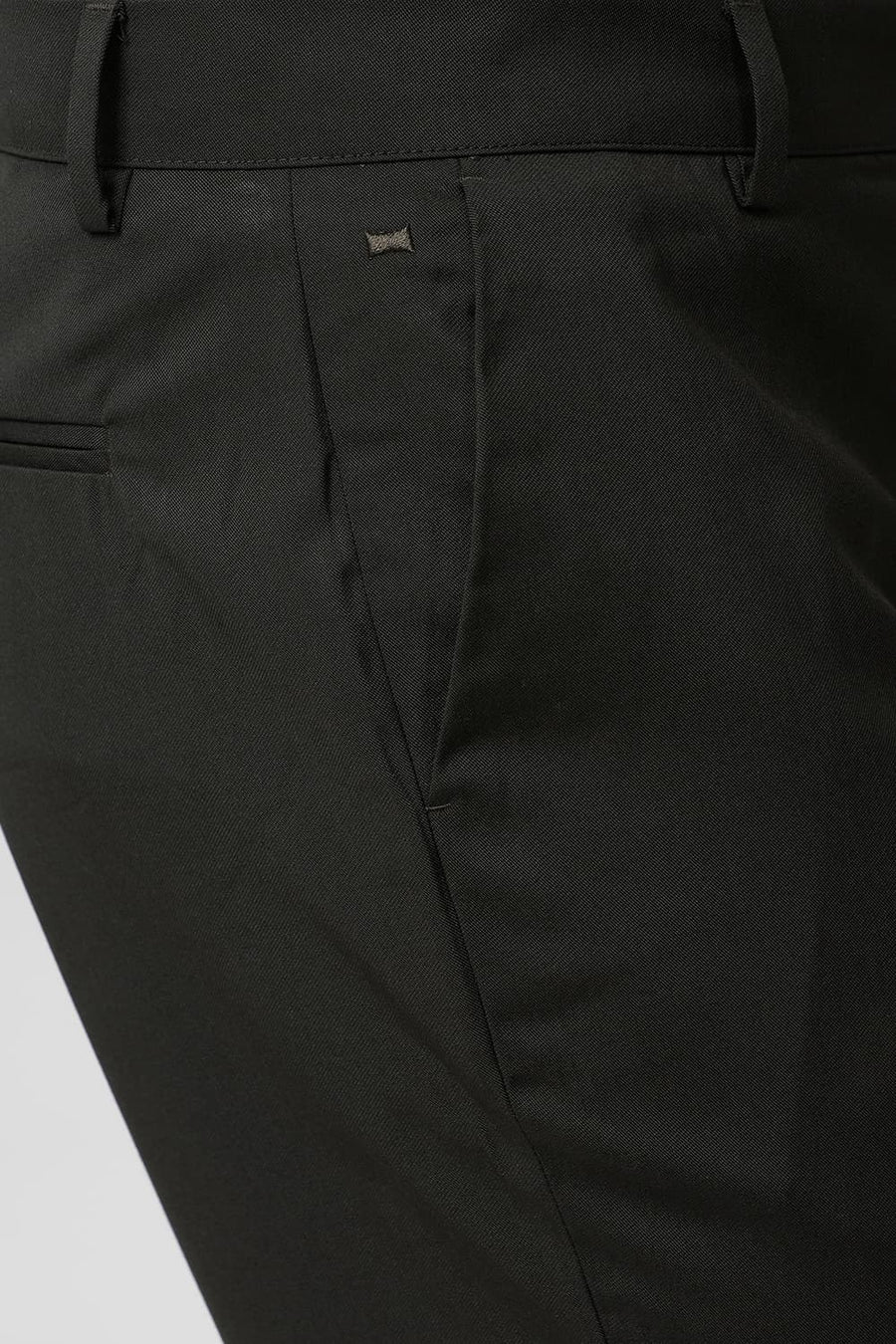 BASICS DRIFT FIT FOREST NIGHT GREEN CATONIC POLY VISCOSE TWILL TROUSER