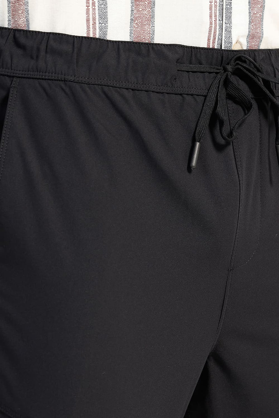 BASICS DRIFT FIT ANTHRACITE BLACK POLYESTER STRETCH DOBBY TROUSER