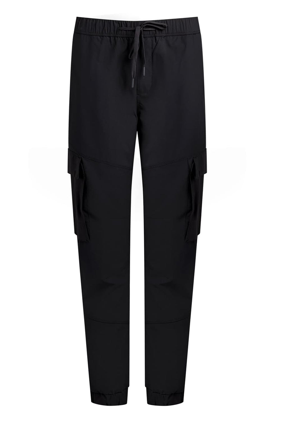 BASICS DRIFT FIT ANTHRACITE BLACK POLYESTER STRETCH DOBBY TROUSER