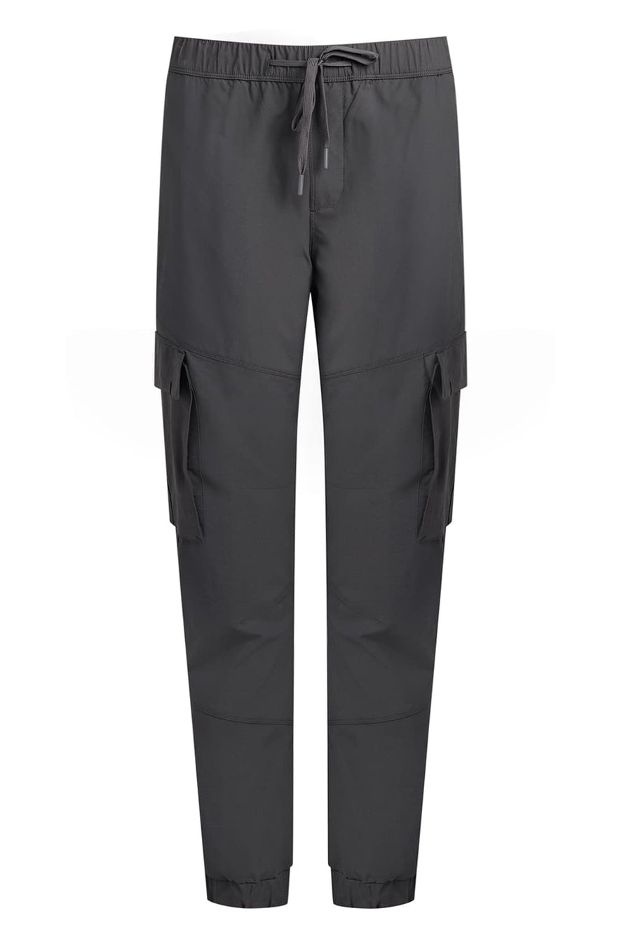 BASICS DRIFT FIT GUNMETAL GREY POLYESTER STRETCH DOBBY TROUSER