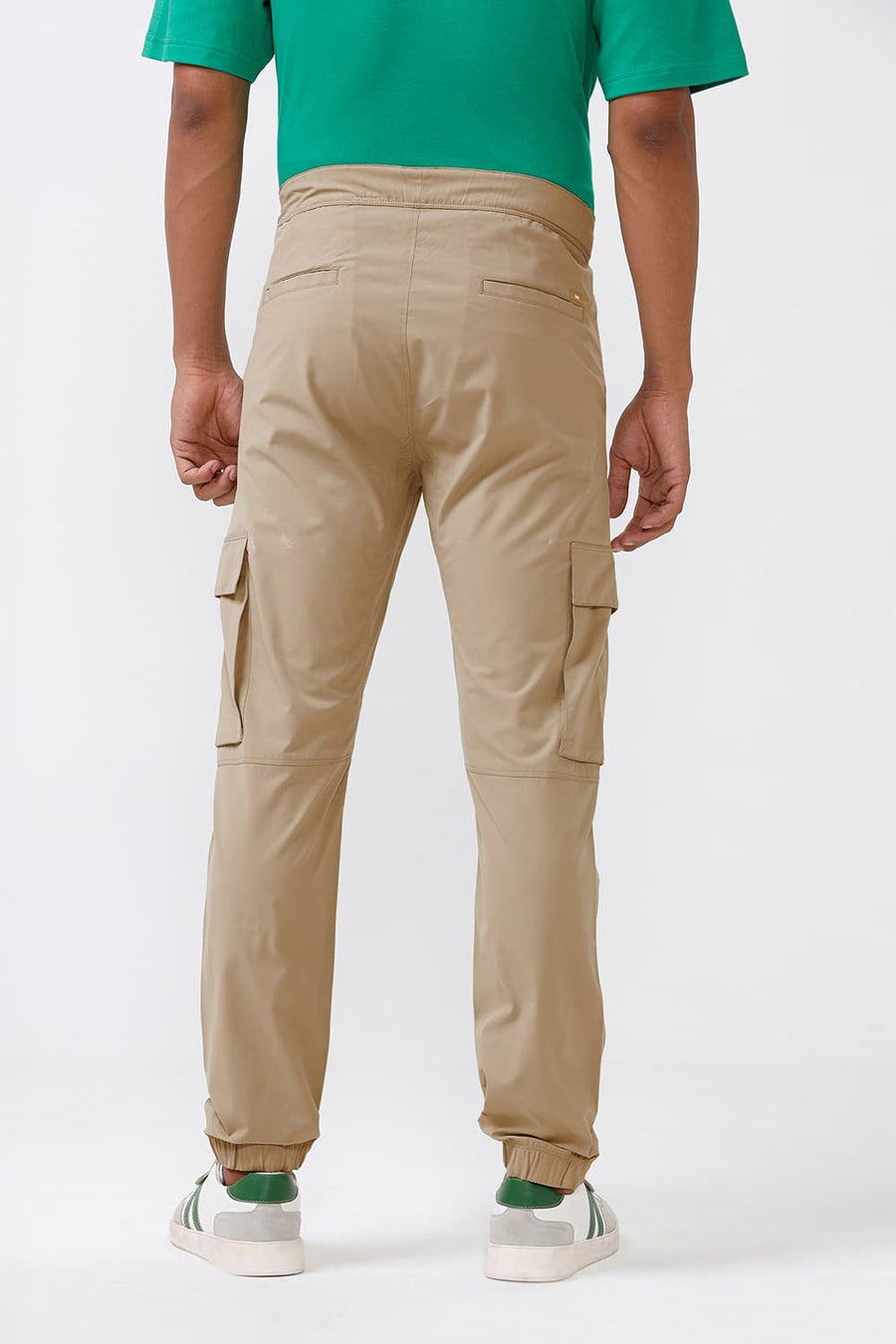 BASICS DRIFT FIT SAFARI KHAKI POLYESTER STRETCH DOBBY TROUSER