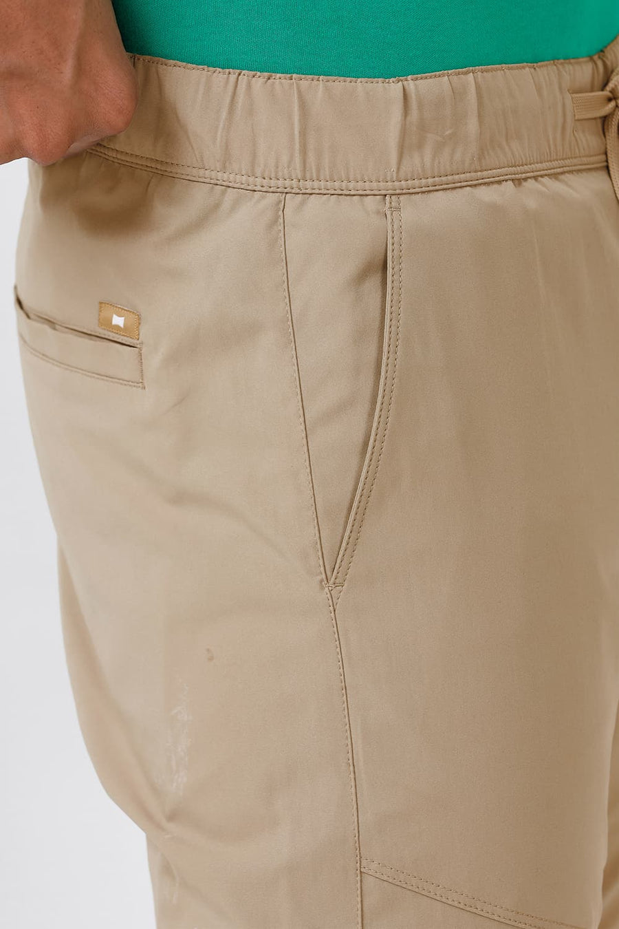 BASICS DRIFT FIT SAFARI KHAKI POLYESTER STRETCH DOBBY TROUSER