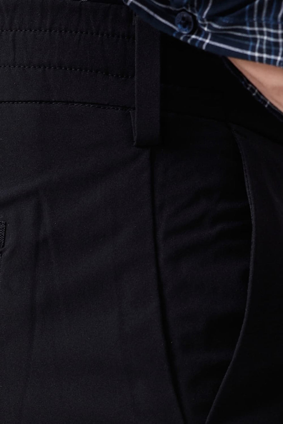 BASICS DRIFT FIT PHANTOM BLACK POLYESTER STRETCH DOBBY TROUSER