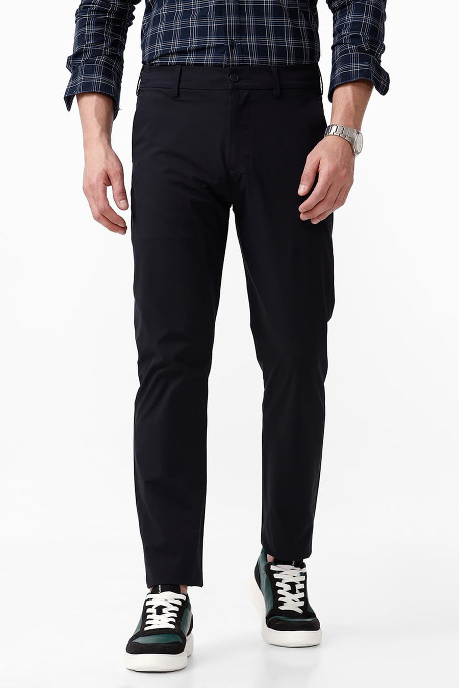 BASICS DRIFT FIT PHANTOM BLACK POLYESTER STRETCH DOBBY TROUSER