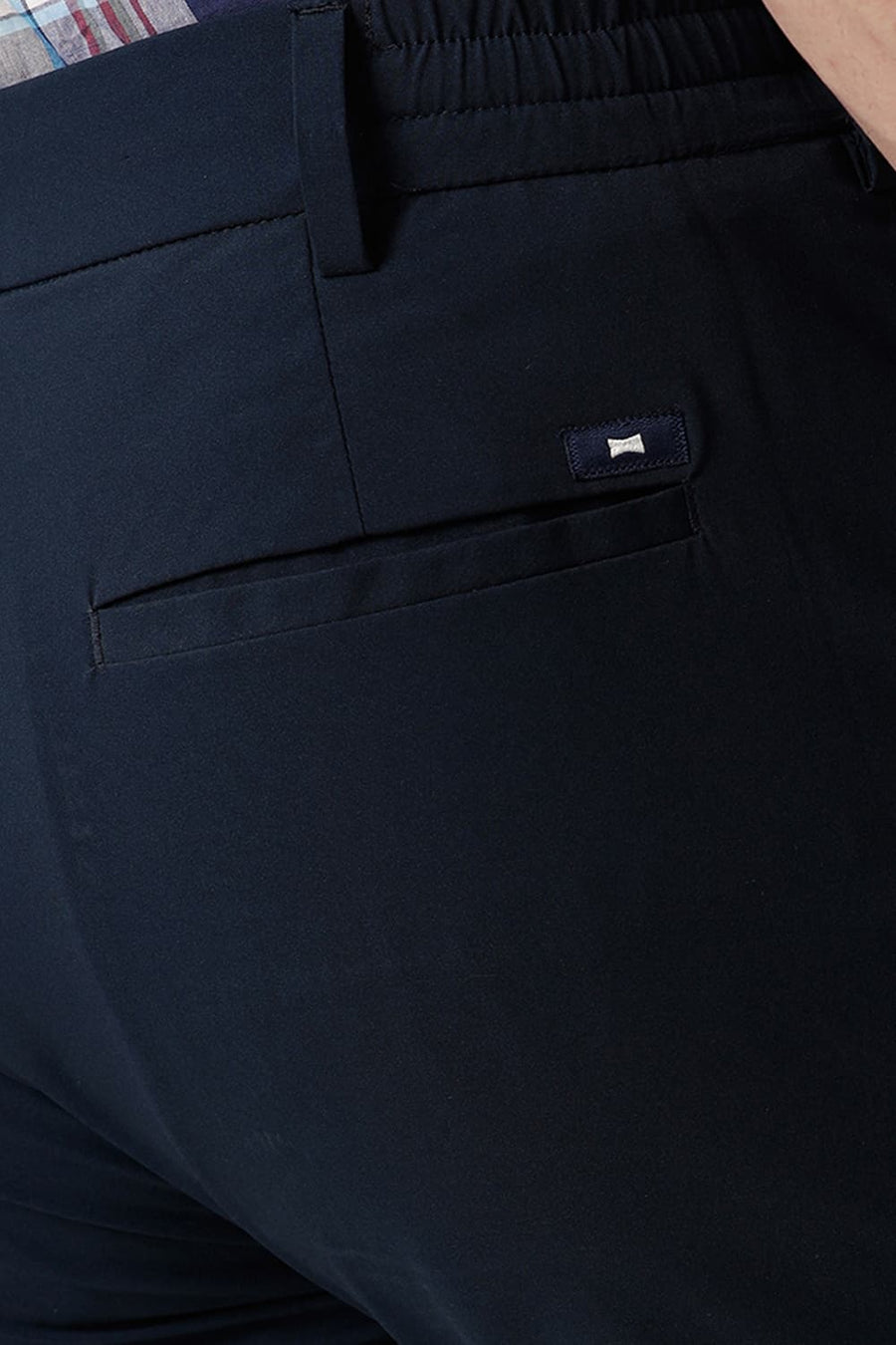 BASICS DRIFT FIT BLUEBERRY NAVY POLYESTER STRETCH DOBBY TROUSER