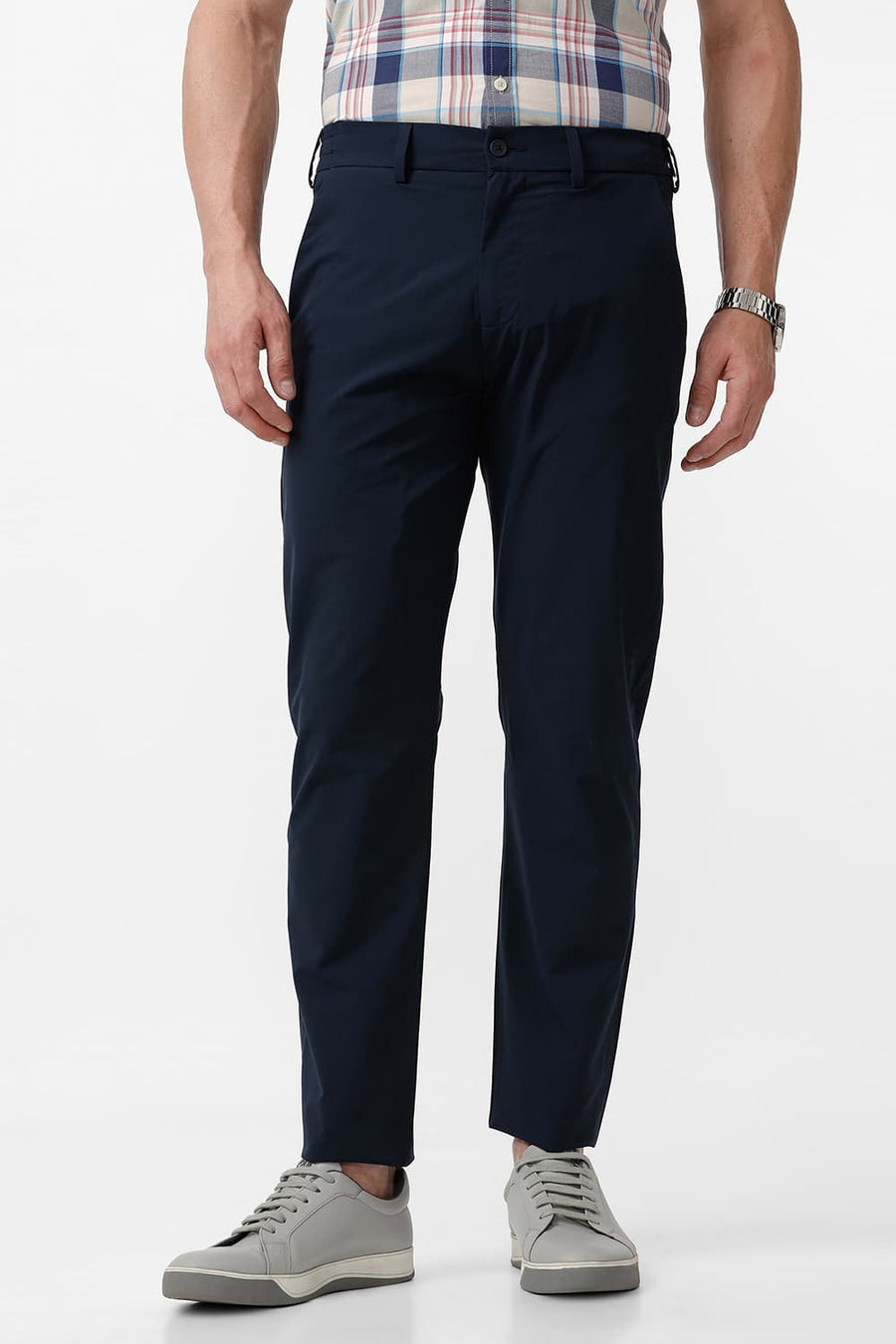 BASICS DRIFT FIT BLUEBERRY NAVY POLYESTER STRETCH DOBBY TROUSER