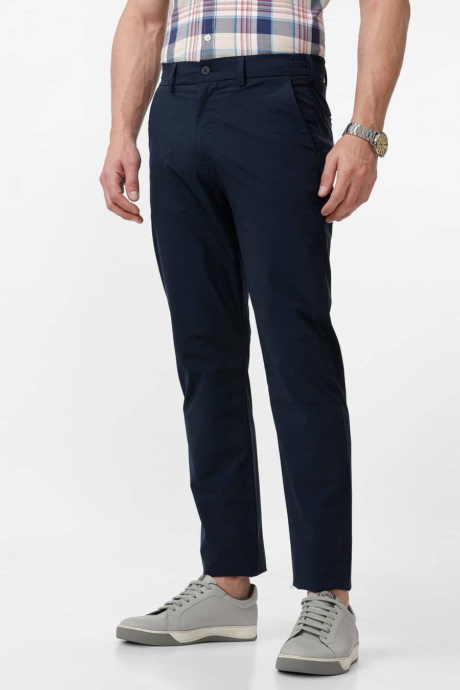 BASICS DRIFT FIT BLUEBERRY NAVY POLYESTER STRETCH DOBBY TROUSER