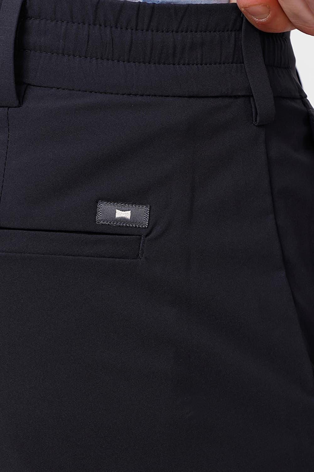 BASICS DRIFT FIT CASTLE ROCK GREY POLYESTER STRETCH DOBBY TROUSER