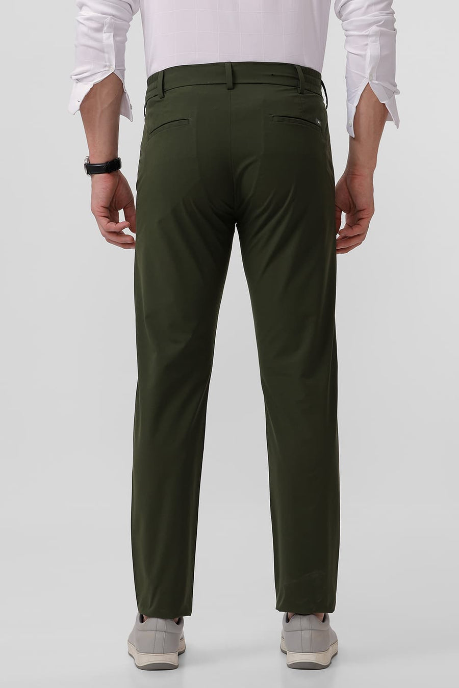 BASICS DRIFT FIT KOMBU GREEN POLYESTER STRETCH DOBBY TROUSER