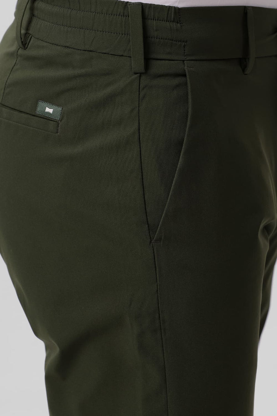 BASICS DRIFT FIT KOMBU GREEN POLYESTER STRETCH DOBBY TROUSER