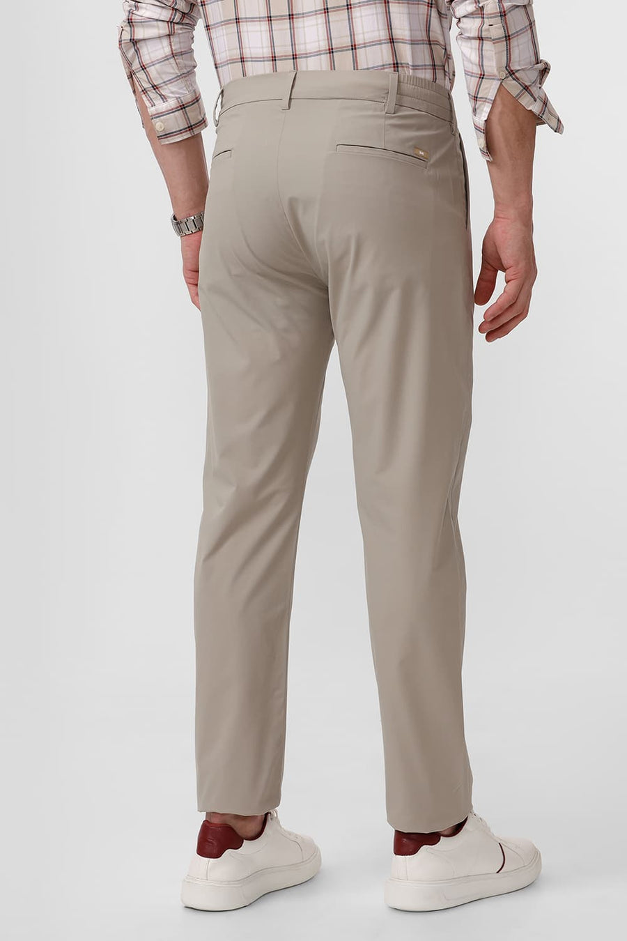BASICS DRIFT FIT SPONGE KHAKI POLYESTER STRETCH DOBBY TROUSER