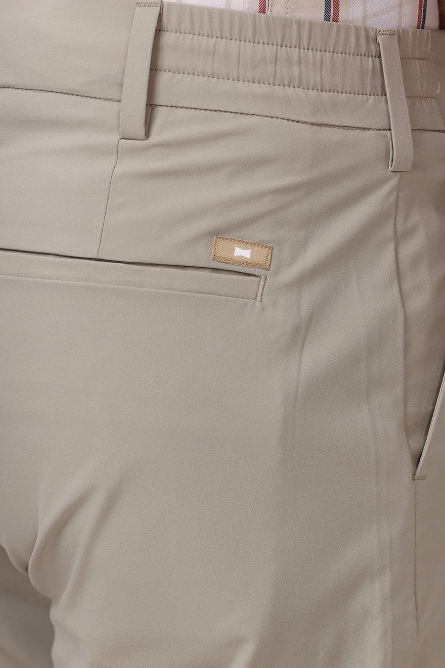 BASICS DRIFT FIT SPONGE KHAKI POLYESTER STRETCH DOBBY TROUSER
