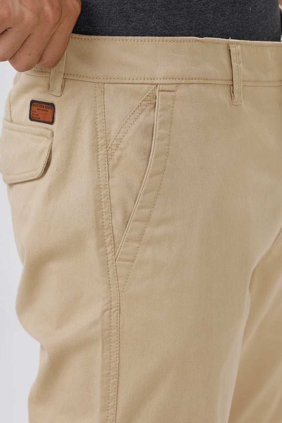 BASICS DRIFT FIT STARFISH KHAKI COTTON STRETCH TROUSER