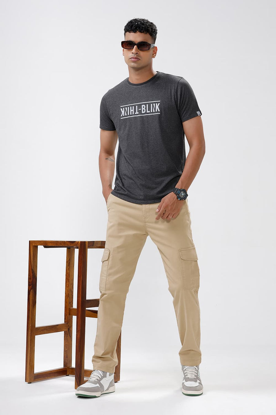 BASICS DRIFT FIT STARFISH KHAKI COTTON STRETCH TROUSER