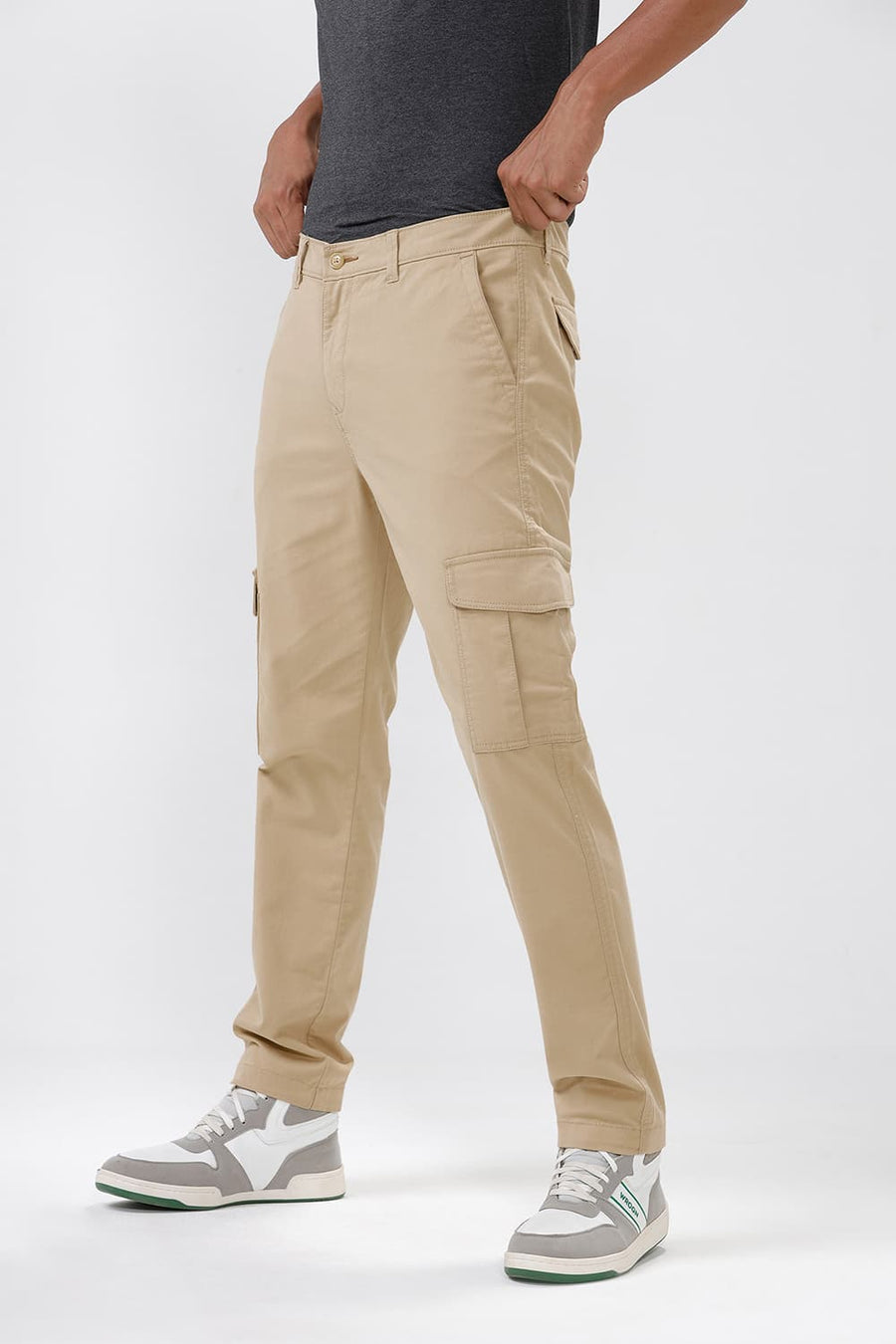 BASICS DRIFT FIT STARFISH KHAKI COTTON STRETCH TROUSER