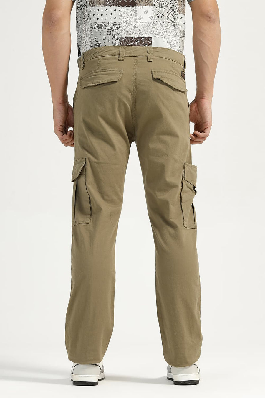 BASICS DRIFT FIT MILITARY OLIVE COTTON STRETCH TROUSER