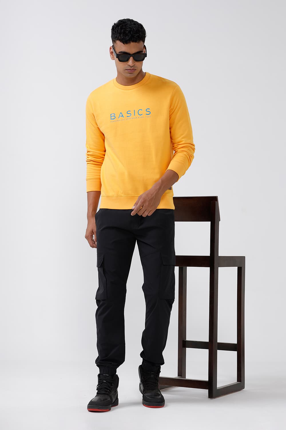 BASICS DRIFT FIT INDIAN INK NAVY COTTON STRETCH TROUSER