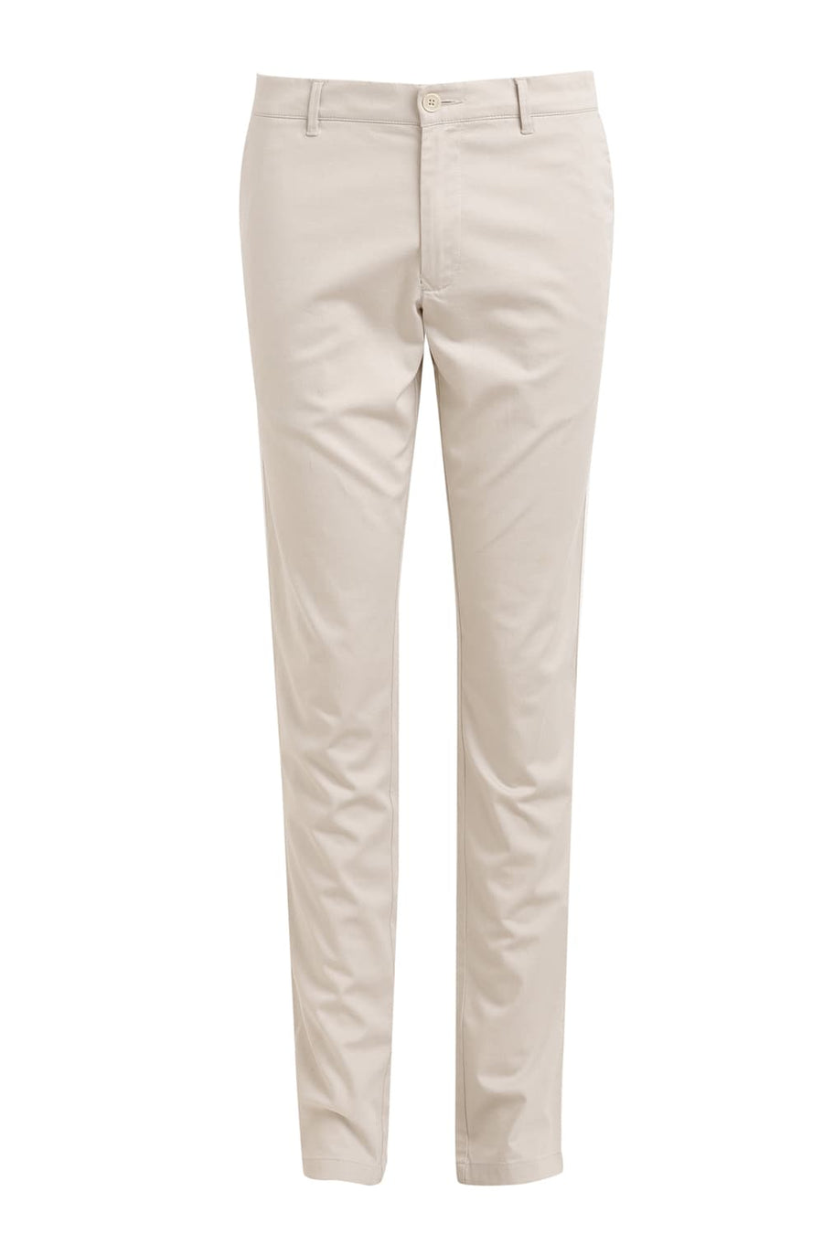 BASICS TAPERED FIT CREME BRULEE KHAKI COTTON STRETCH DOBBY TROUSER