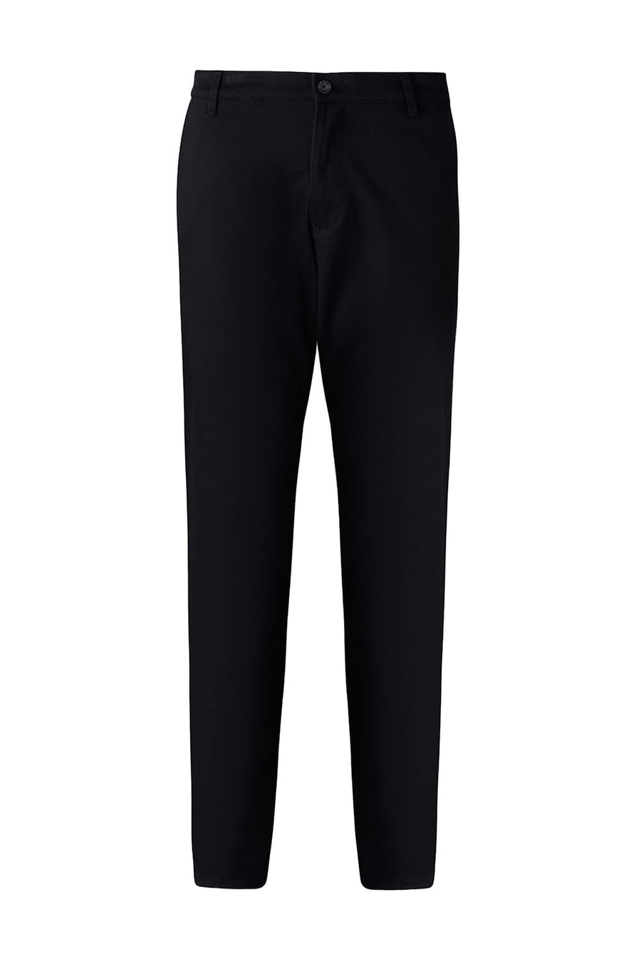BASICS TAPERED FIT PHANTOM BLACK COTTON STRETCH DOBBY TROUSER