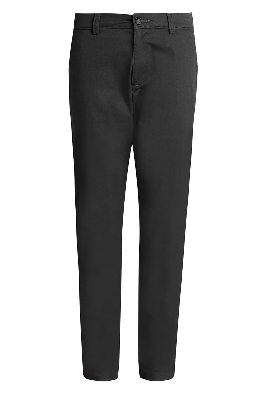BASICS TAPERED FIT RAVEN GREY COTTON STRETCH TROUSER