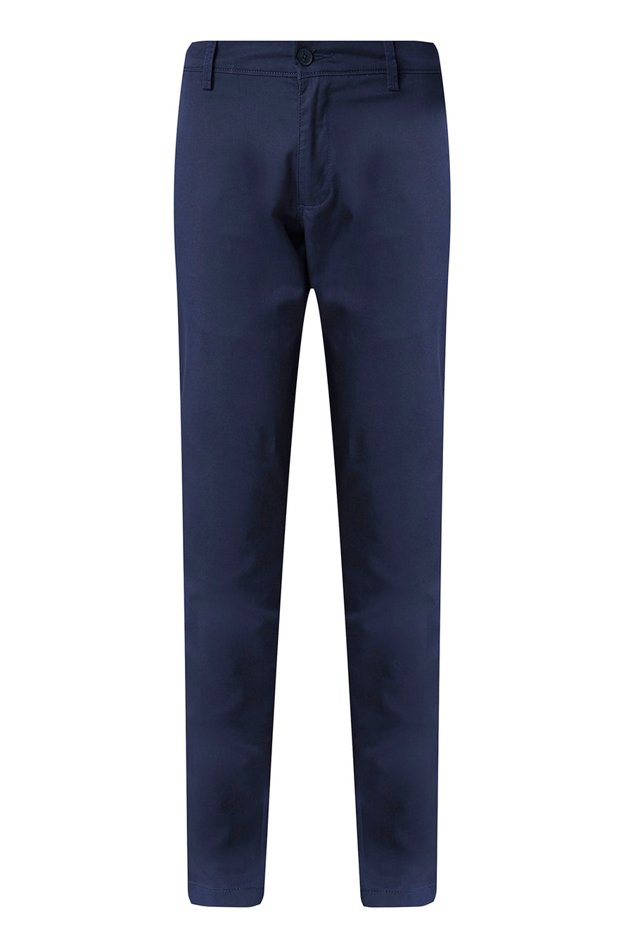BASICS TAPERED FIT MOONLIT OCEAN BLUE COTTON STRETCH TROUSER