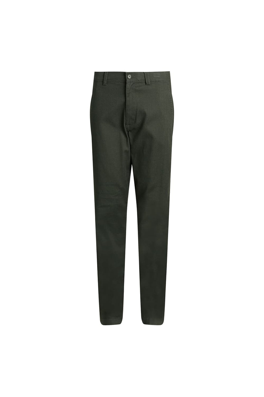 BASICS TAPERED FIT ROSIN OLIVE COTTON STRETCH TROUSER