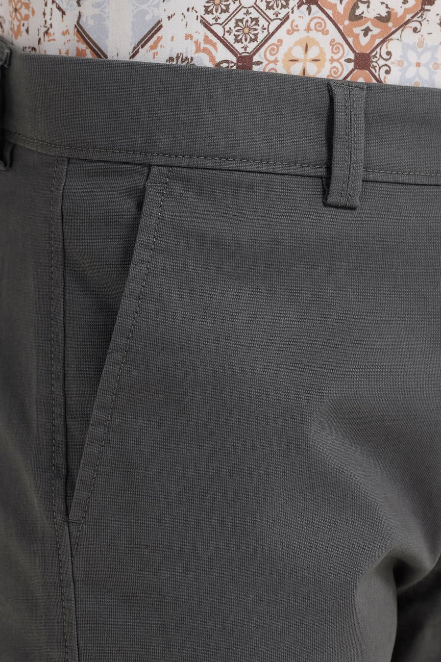 BASICS TAPERED FIT URBAN CHIC GREEN COTTON STRETCH TROUSER