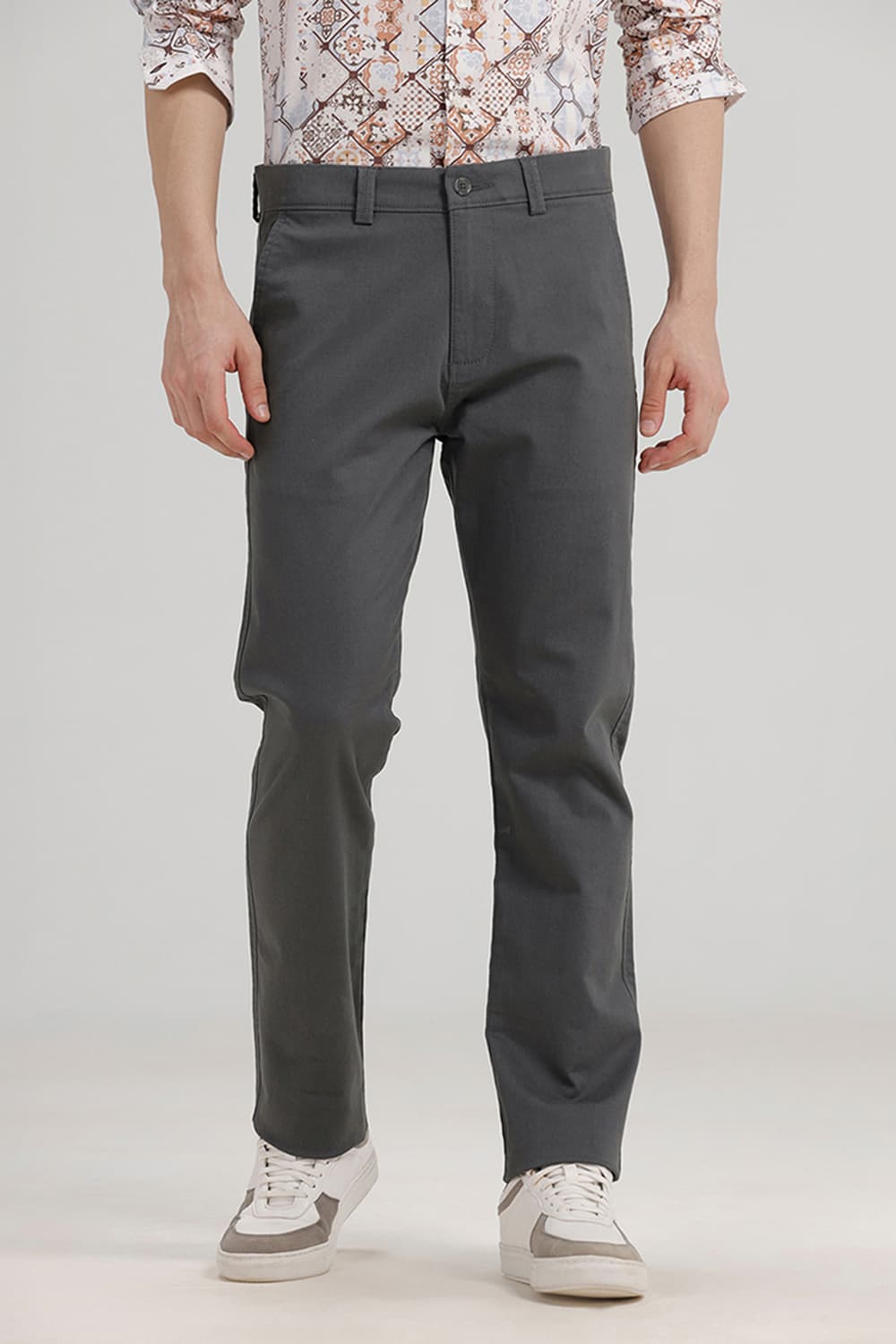 TAPERED FIT COTTON STRETCH TROUSER