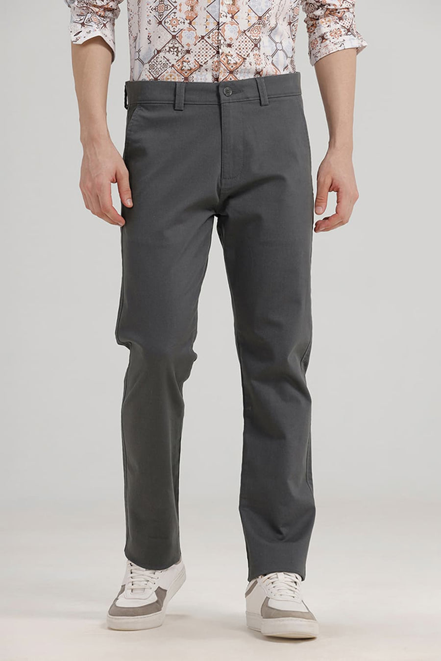 BASICS TAPERED FIT URBAN CHIC GREEN COTTON STRETCH TROUSER